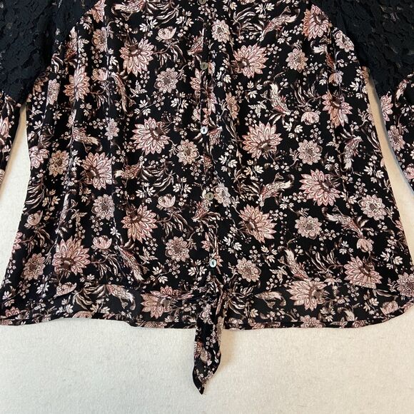 Knox Rose Top Womens XXL Floral Lace Dark Cottage Witchy Whimsigoth Romantic - Picture 3 of 7